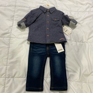 NEW Toddler Boy Hudson Jeans Button-down Set
